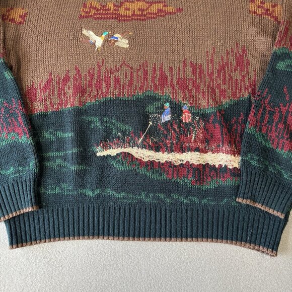Vintage Paulo Conti Sweater Mens XL Wildlife Mallard Ducks Hunting Outdoor Cabin - Picture 3 of 16